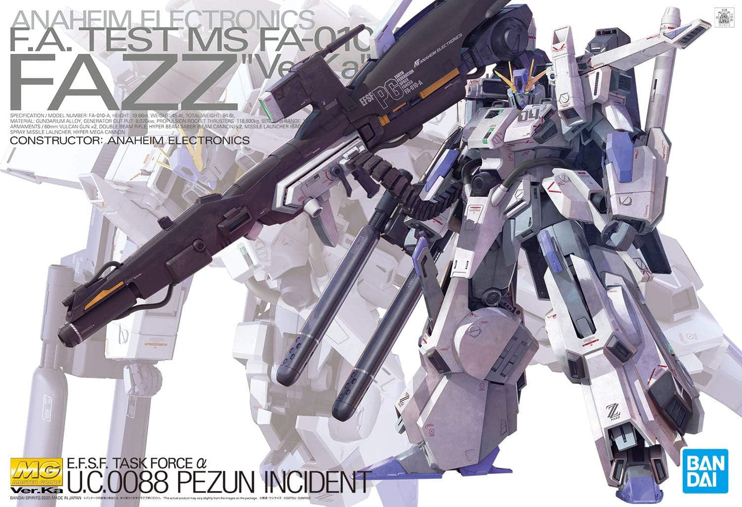 MG 1/100 Full Armor ZZ “FAZZ” Ver.Ka [Gundam Sentinel]
